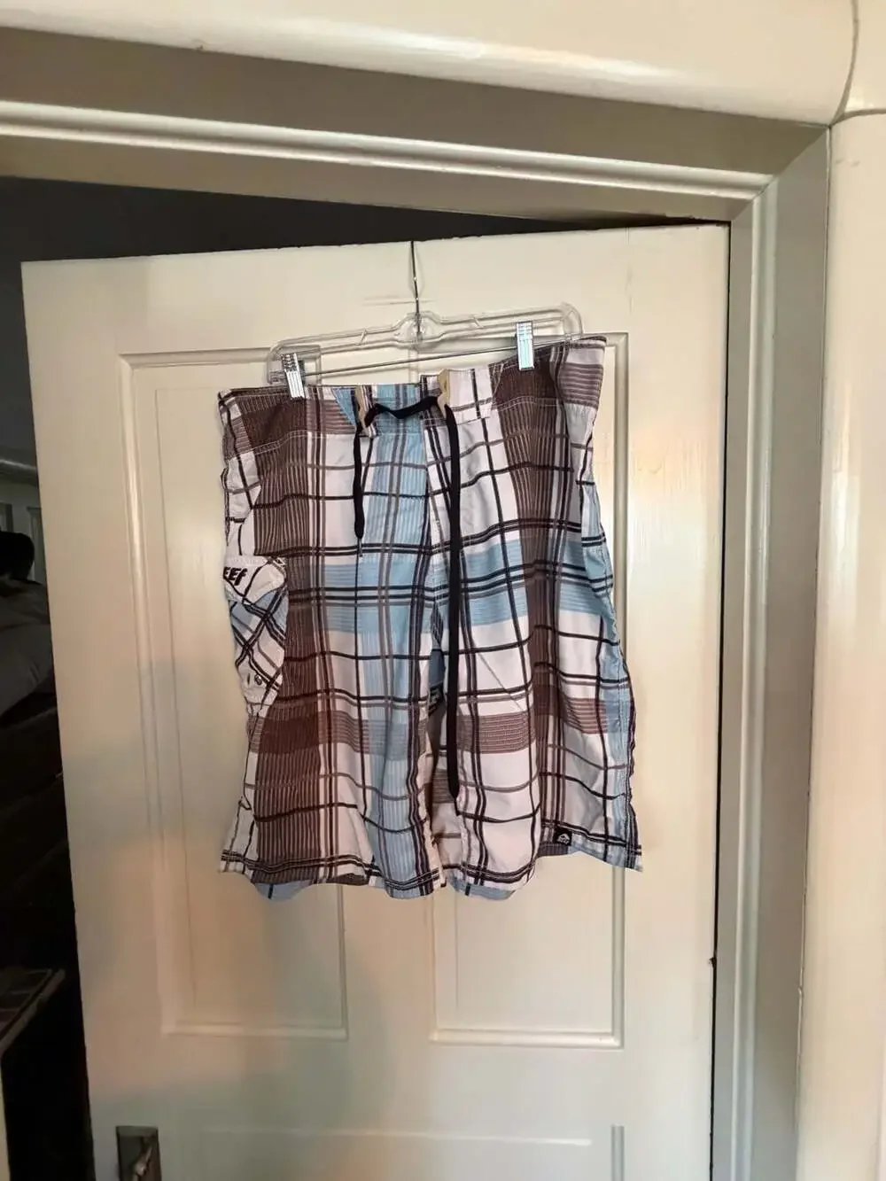 Reef Men's Plaid Hybrid Board Shorts, Size 36